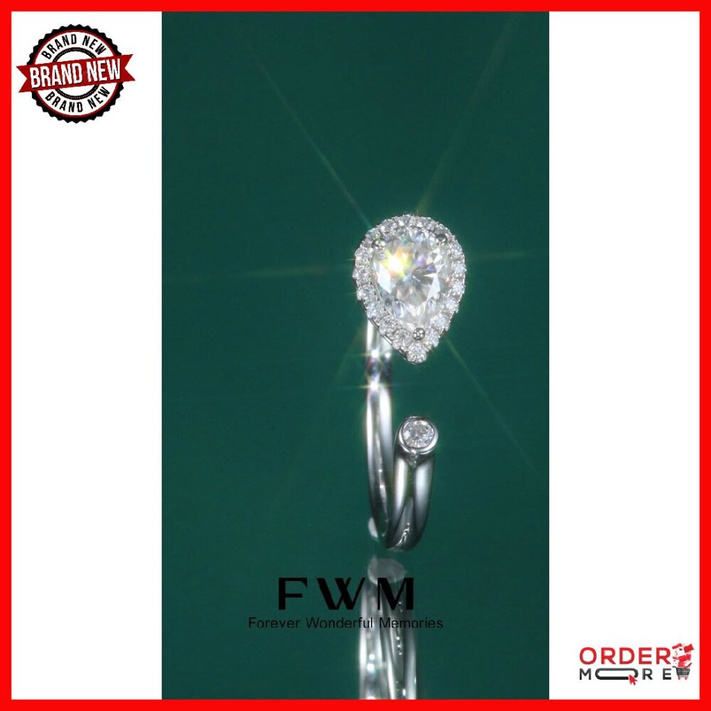 Adjustable Moissanite Engagement Ring Sterling Si… - image 8